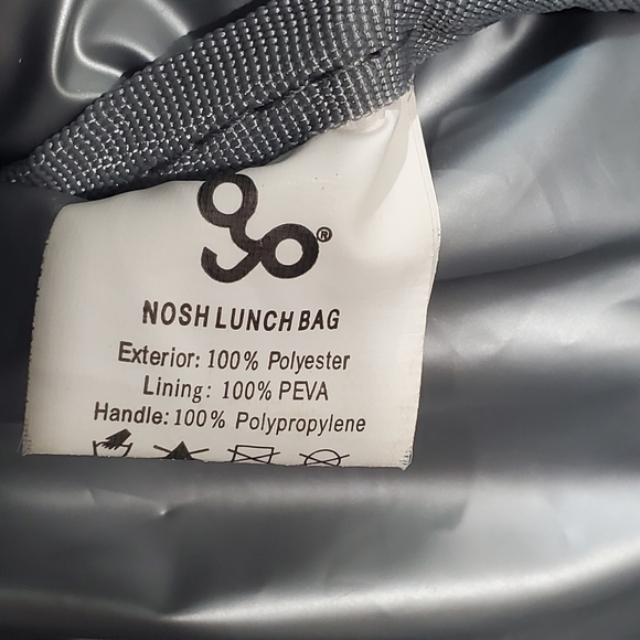 BYO Built Nosh Purple Pink Ivory Abstract Print 1 Zipped Pocket 2 End Pockets - Picture 9 of 10